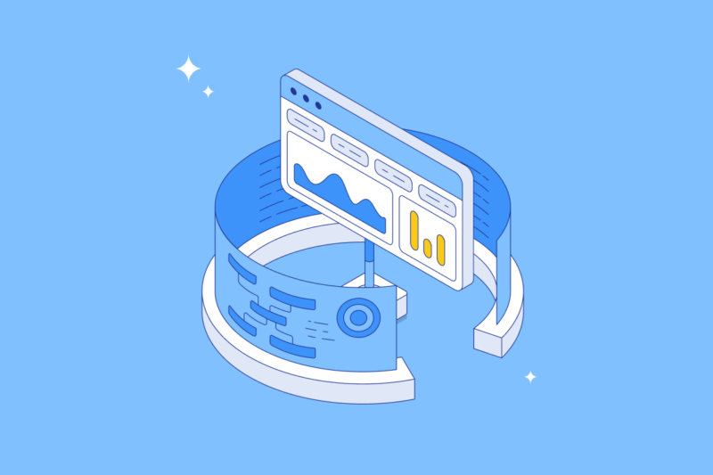 A monitor with charts and data on it surrounded by futuristic screens